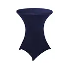 Round Fitted Stretch Spandex Table Cover Cloth for Party Wedding Black