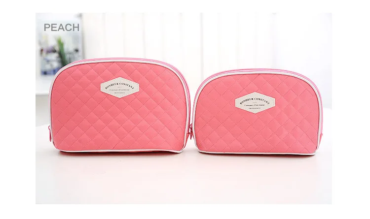 2014 Korean polyester traveling cosmetic bag set,large capacity diamond-type lattice makeup bag,2pcs/set