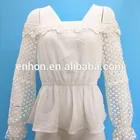 White one word loose collar blouse Lace Ladies Tops latest Fashion Design top women