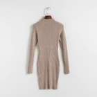Alibaba Fashion Young Women Custom Pullover Long Knitting Sleeve Sweater Midi Dress