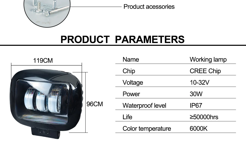 LED Work Lamp Spot Light Combo Beam Offroad Boat (3)