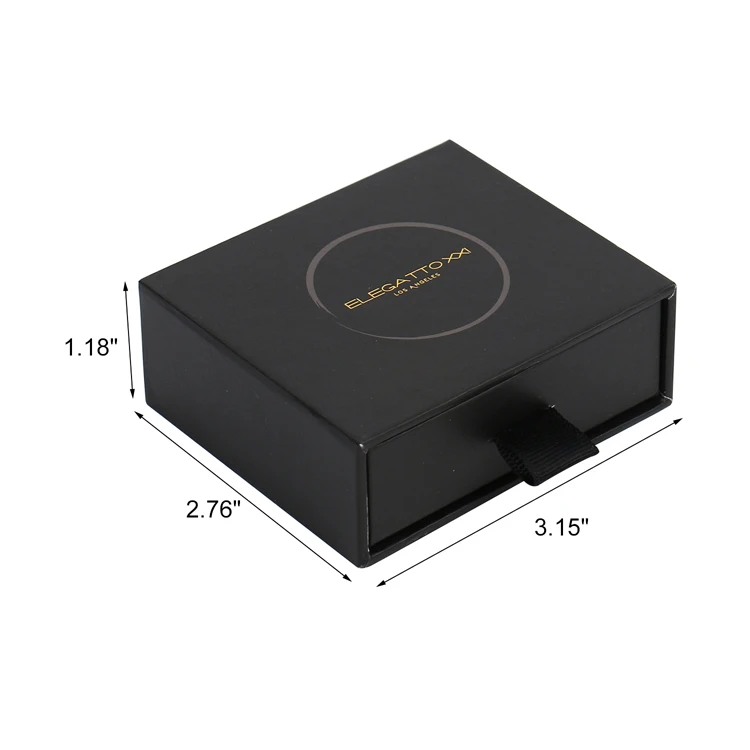 foil stamped black cardboard custom jewelry packaging