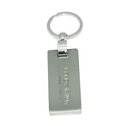 Custom business gift souvenir engraved logo no minimim sublimation plain blank metal stainless steel keychain