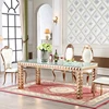 Long Rectangle Luxury Gold Wedding Table And Chair Set