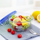 Clear high borosilicate glass heat resistant salad mixing bowl with lid set