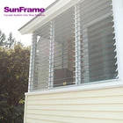 Sun Frame Professional manufacturing aluminum glass shutters high quality blinds window