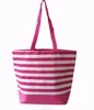 promotional 300D polyester tote bag with full size stripes printing