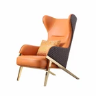Luxury, latest modern and new design chic and elegant leisure high back leather leisure single person sofa chair