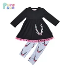 Wholesale 2018 Cotton Tunic Antler Printed Children Clothes Girl Dresses Breathable Pants Christmas Kids Dry Suit