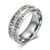 2018 hot selling classic diamond pave stone couple ring wedding titanium mens iced out stainless steel ring