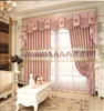 European style pink luxury velvet embroidery curtain