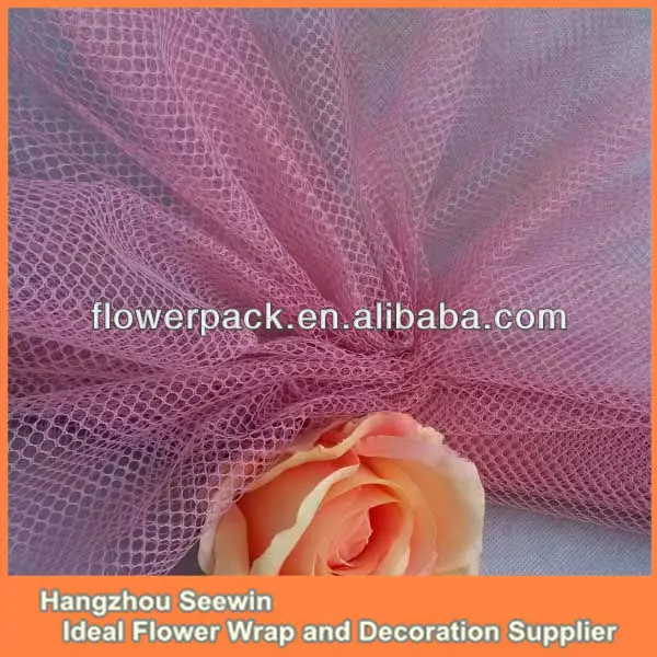 gift wrapping mesh/ floral mesh wrap/ deco and plastic flower