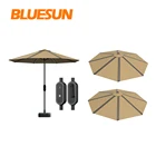 China solar LED light umbrella solar panel umbrella beach used hotel solar umbrella price