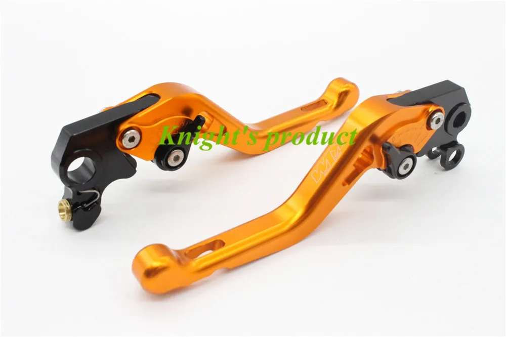 Motorcycle Accessories CNC Aluminum Short Brake Clutch Levers For KTM 690 DUKE 12-13, 690 SMC 08-12 orange with logo