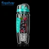 Large 32oz Infuser Water Bottle with Hydration Timeline Tracker and Detachable Ice Gel Ball