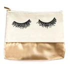 Wholesale custom canvas transparent pu pvc clear cosmetic bag cotton makeup brush pouch