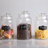 Set of 3 Writable glass jars Clear Glass Chalkboard Canister Set of 3 Classic Round Jar Design with Airtight Lids