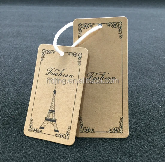 wholesale new custom kraft paper hang tag with eyelet with free