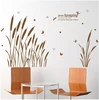 Beautiful Autumn Reed Flowers With Dragonfly Wall Stickers Home decoration Removable Wallpaper