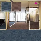Commercial PP tufted loop pile PVC backing carpet tiles indoor office home carpet