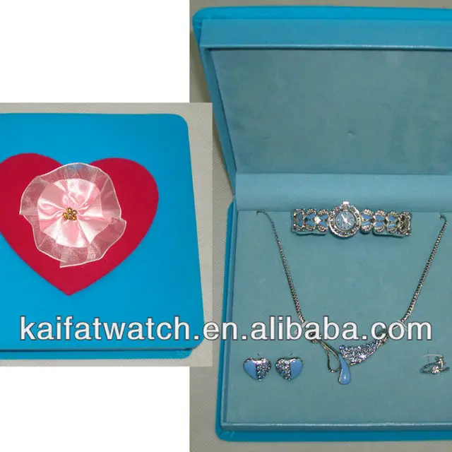 executive watch lady set for valentine gift/blue elegant gift