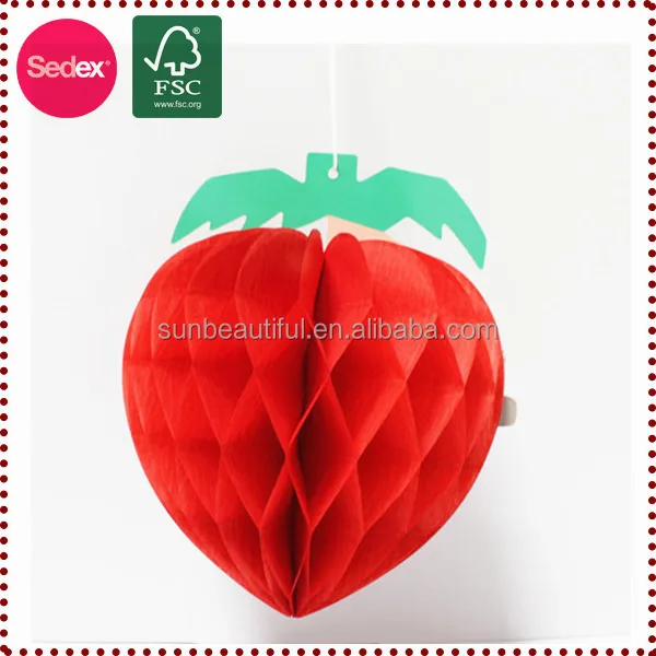 honeycomb paper gifts fruit strawberry paper straw for garden