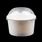 Single Wall Paper Cone Ice Cream Paper Cone/bowl With Pp Lid Paper Cup For Ice Cream 3 Oz