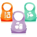 2017 Hot sale wholesale blank waterproof organic silicone rubber bandana baby bibs