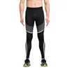 Men's Sports Workout Fitness Yoga Gym Running Black Base Layers Striped Stretch Elastic High Waist Ankle Length Tights Leggings