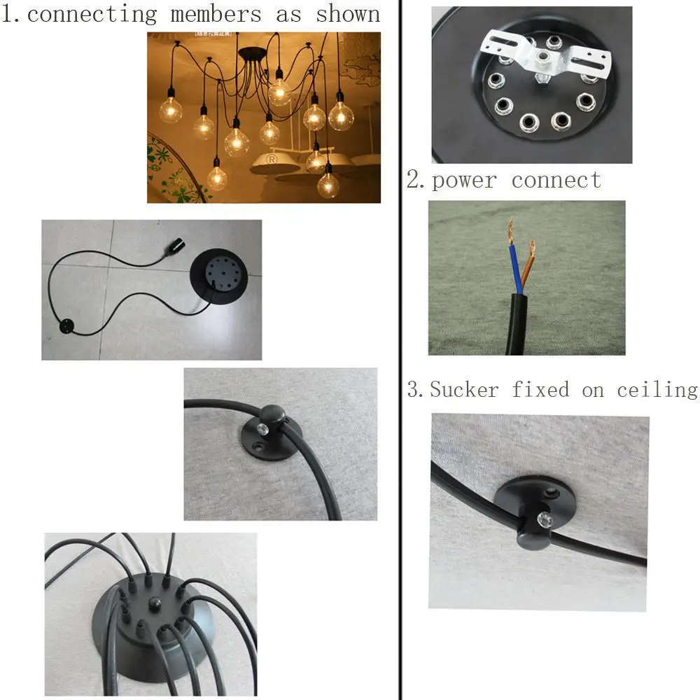Retro Spider pendant Lamp Classic Decorative Loft Lights American Country Edison Pendant Light E27/E26 120V-240V New Arriving