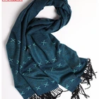 European and America Solid Color Fringe Plain Woolen Lamb Wool Scarf Shawl Wholesale