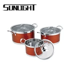 color stainless steel pot set super capsule bottom cookware with 3pcs