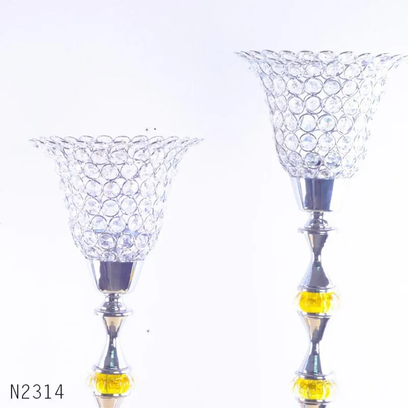 European style luury electroplating decoration Home Furnishing iron plated crystal glass candle holders for home decor