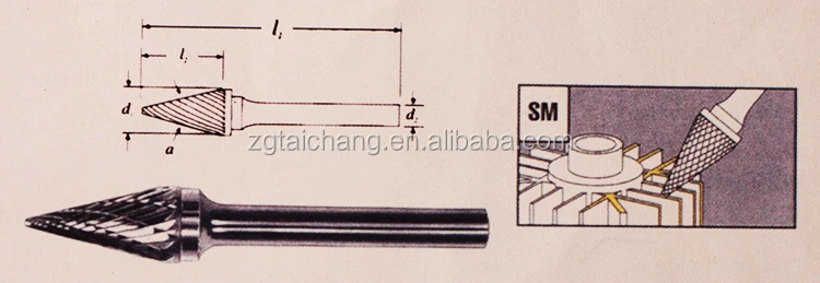 cemented carbide rotary file tools for dental bur
