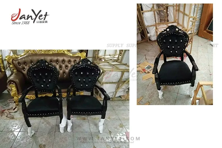 2017 Wholesale High Back Black Throne Chairs For Rental