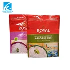 Custom printed laminated flexible stand up zipper rice pouch plastic