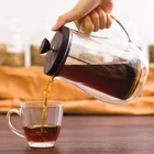 High Quality Double Wall Tea Coffee Glass Coffee Pot Maker French Press Pot
