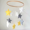 amazon new products OEM felt baby crib musical nursery mobiles wooden adorable yellow shiny star hanger decoration for newborn