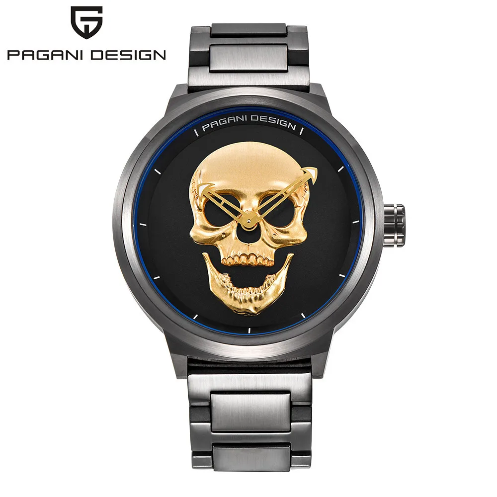 halloween pagani gothic punk skull creative watch 3d skeleton mens stainless steel watches buy pagani skull watches3d skeleton mens watchesstainless