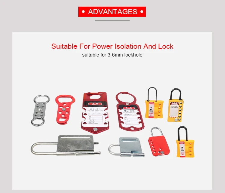48.5mm Shackle Nylon Safety Lockout Hasp Yellow Insulation