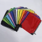 promotional reusable shopping bags polyester drawstring backpack