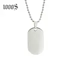 Dropshipping Ball Chain Necklace Soldier Tags High Polishing Shiny Engraved Words Customized Stainless Steel Pendant