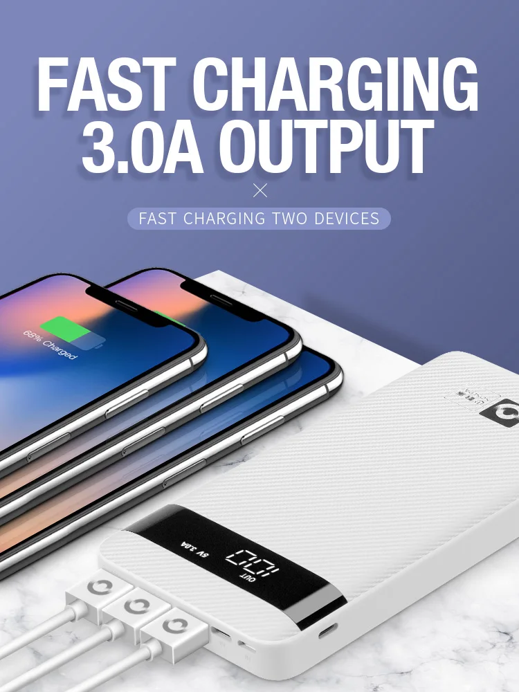 SOSLPAI best quality 3 output personalize customised fast charging 20000 mah square powerbank - ANKUX.COM
