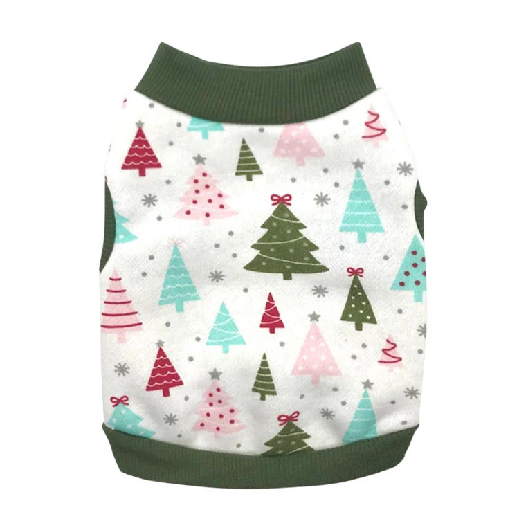 Рождество pet куртка новый дизайн цвет Рождество дерево узор удобные теплые жилет свитер костюм