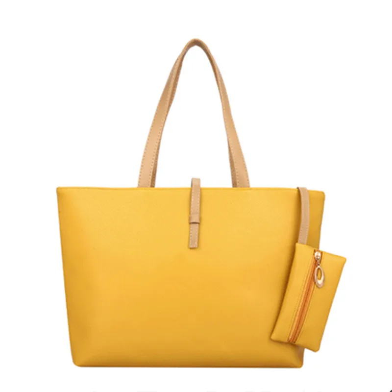 Free Shipping 2015 new fashion women PU shoulder bag medium casual tote solid handbag zipper bag