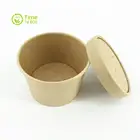 Compostable 32 oz PLA disposable kraft paper salad bowl