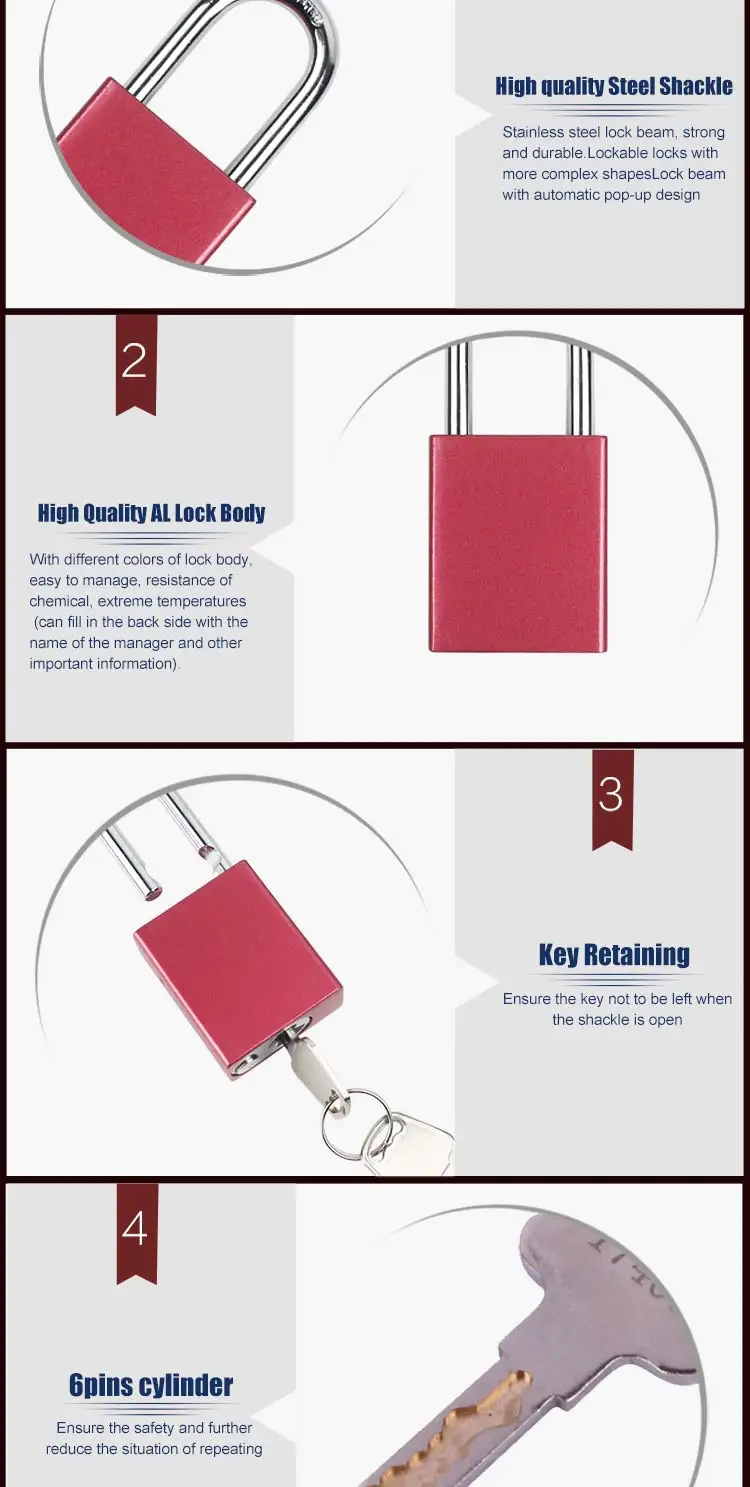 Auto-Popup Aluminum locks Colorful Padlock with Master Key