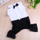 Pet Handsome Wedding Jumpsuits Costume Dog Shirt Suits With Bow Tie Costume