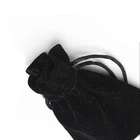 Manufacture Custom logo jewelry packaging Black long fur velvet pouch