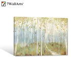 Seven Wall Arts Sunny Forest Landscape Canvas Painting on poly canvas for Room Decoration
